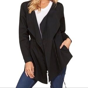 Annabelle Jacket Black Tie Waist Wrap Angled Front Jacket